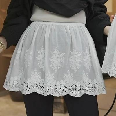 白色蕾丝屁帘半身裙子女2025秋冬季新款叠穿百搭遮屁股短款打底裙