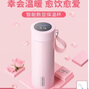 女士保温杯女精致2025新款女生高颜值初中生温度显示水杯女款杯子