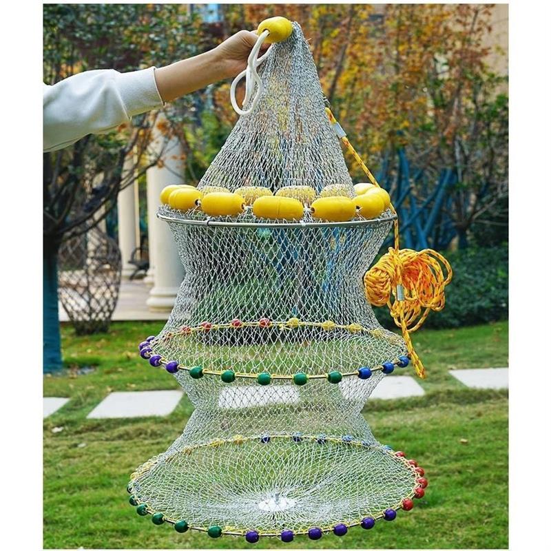 可浮水大力马海钓矶钓鱼护加粗编织浮漂船钓折叠鱼笼网兜速干渔户