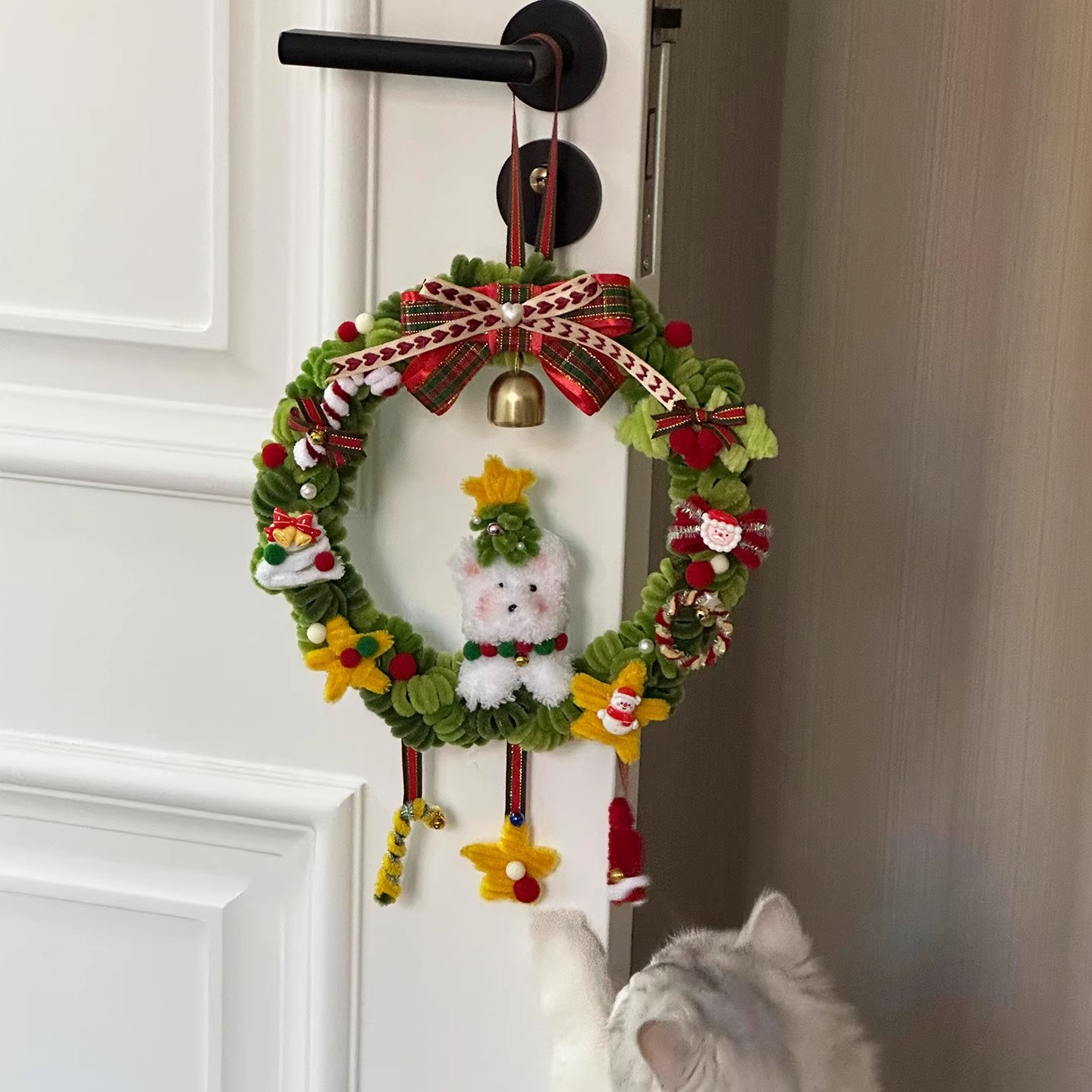 圣诞节装饰扭扭棒挂饰门环手工编织diy材料节日礼物场景氛围布置