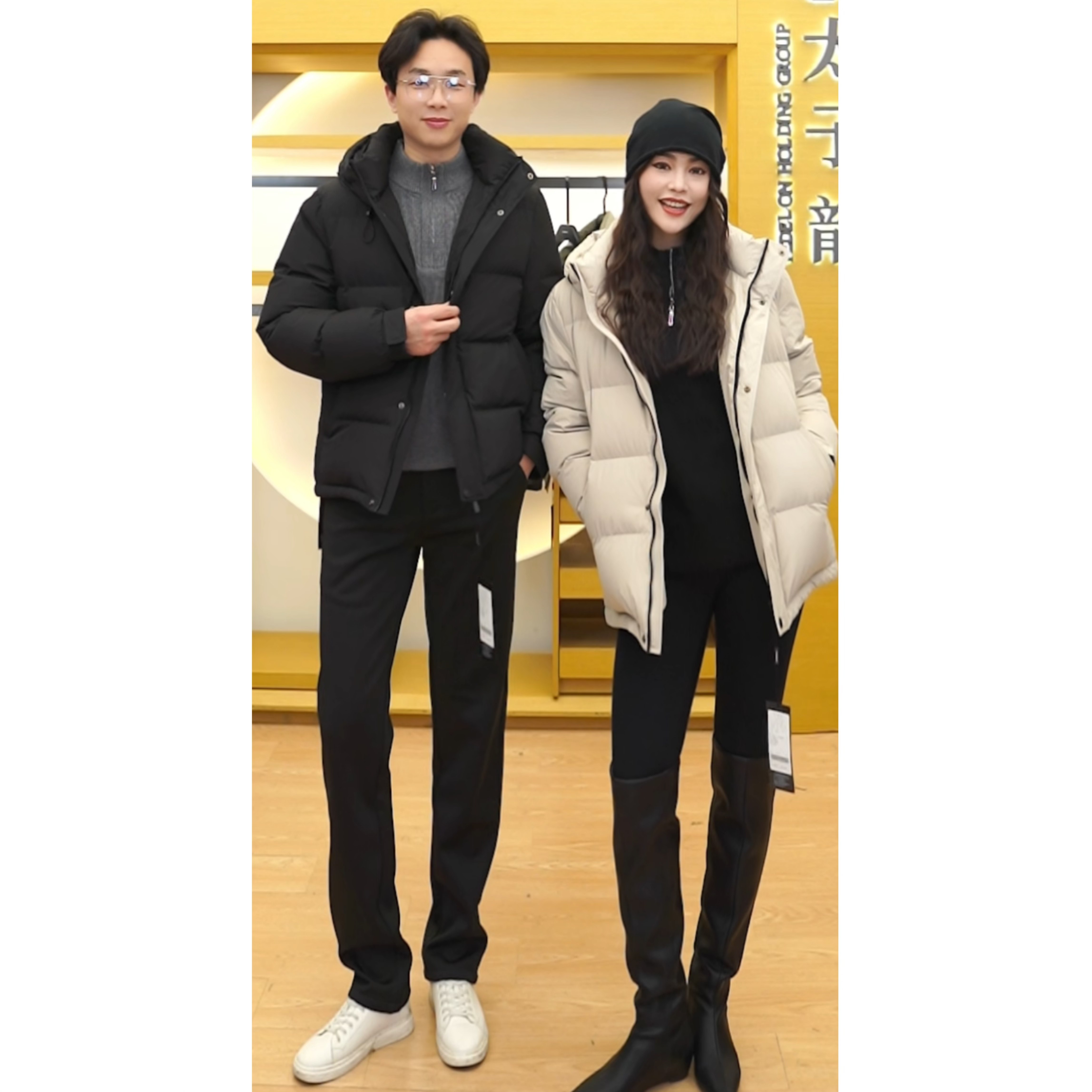 tedelon男士连帽90白鸭羽绒服