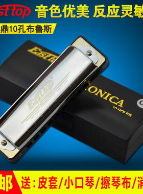 德国进口东方鼎T004高级10孔布鲁斯口琴成人初学C调十孔蓝调口琴