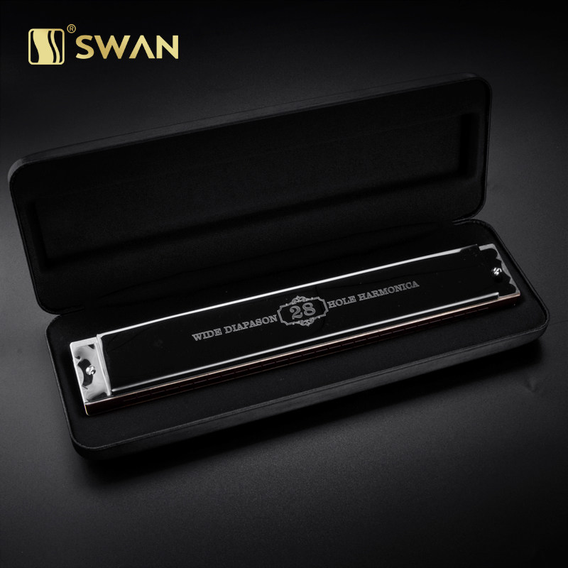 德国原装进口音簧28孔复音口琴宽音域高端成人重音准专业演奏级