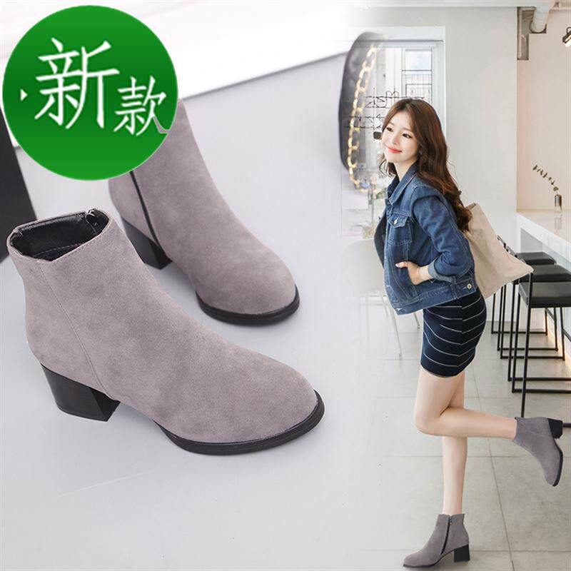 馬0女靴中版學圓百粗靴季頭生款短靴跟女丁磨1搭7韓新春跟短2筒砂在類目 女鞋, 靴子中 - 來自Buy2taobao.com提供專業的淘寶代購服務