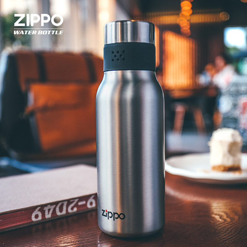 美国zippo男女士高档便携随身运动户外保温杯316l不锈钢水杯杯子