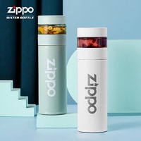 zippo保温杯男士茶水分离杯温度显示现代简约风过滤泡茶杯水杯子