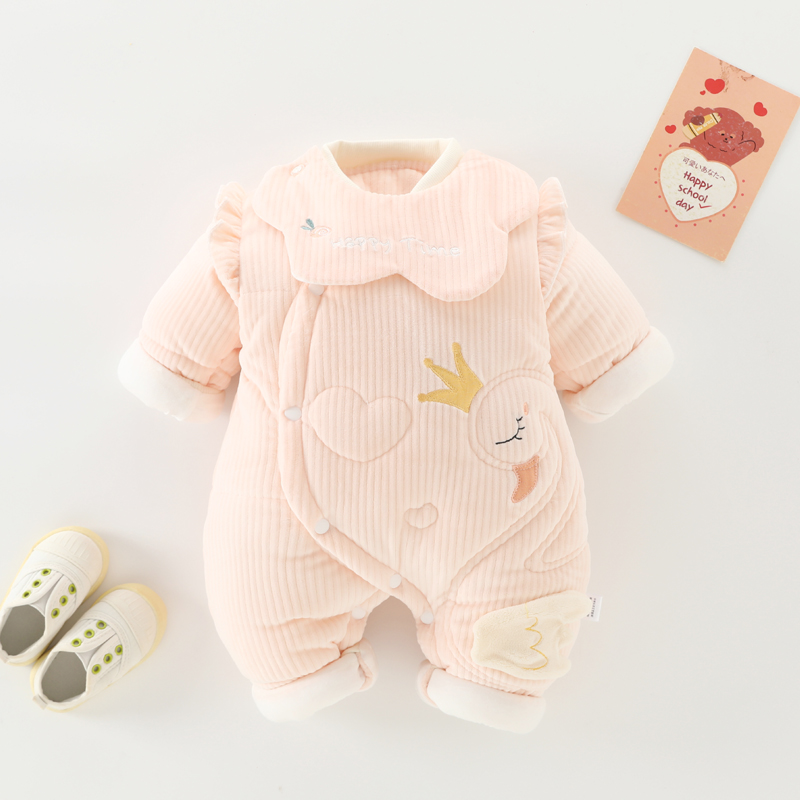 努米熊连体衣夹棉冬季保暖加厚