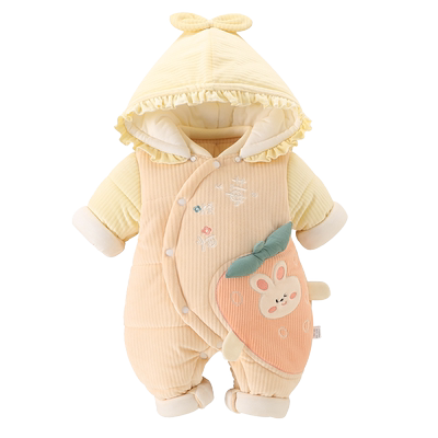 努米熊斜襟按扣连体衣冬款