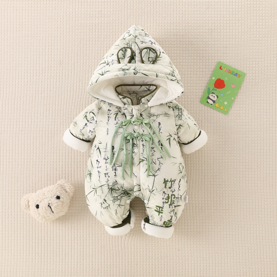 努米熊连体衣对襟单排扣冬季