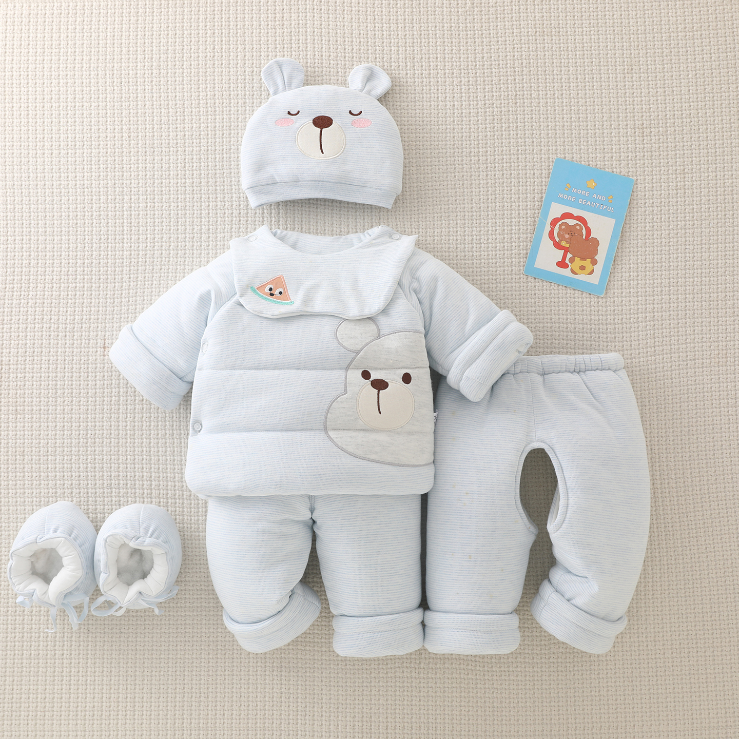 婴儿棉服加厚保暖六件套