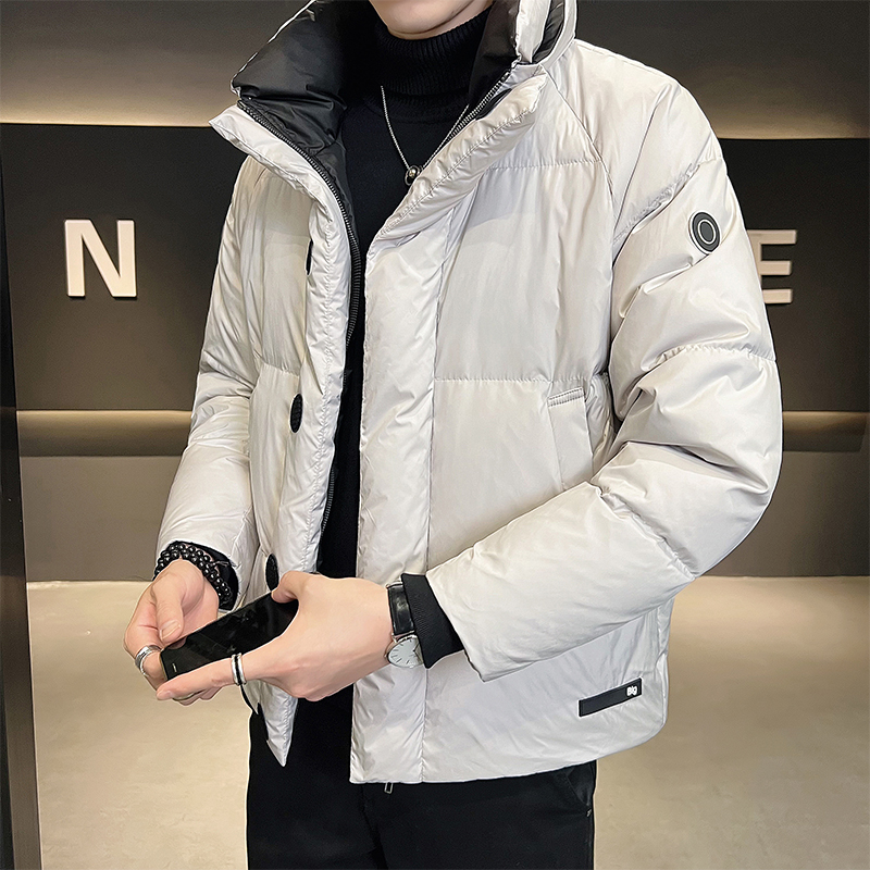TWG男士羽绒服2023年冬季潮牌帅气立领简约百搭加厚面包服外套潮