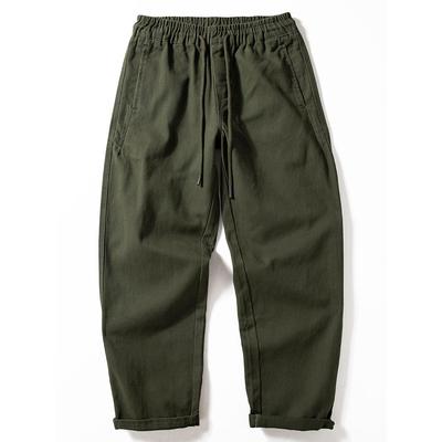 纯棉裤子男款春秋冬新款重磅加厚磨毛阿美咔叽男士休闲裤宽松直筒