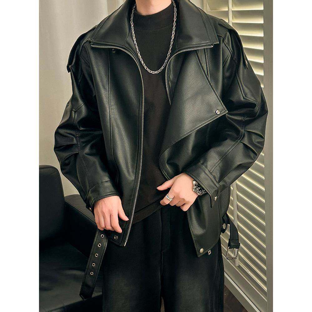 香港正品皮夹克男士清凉春秋季装男士帅气男士摩托车美式飞行员皮