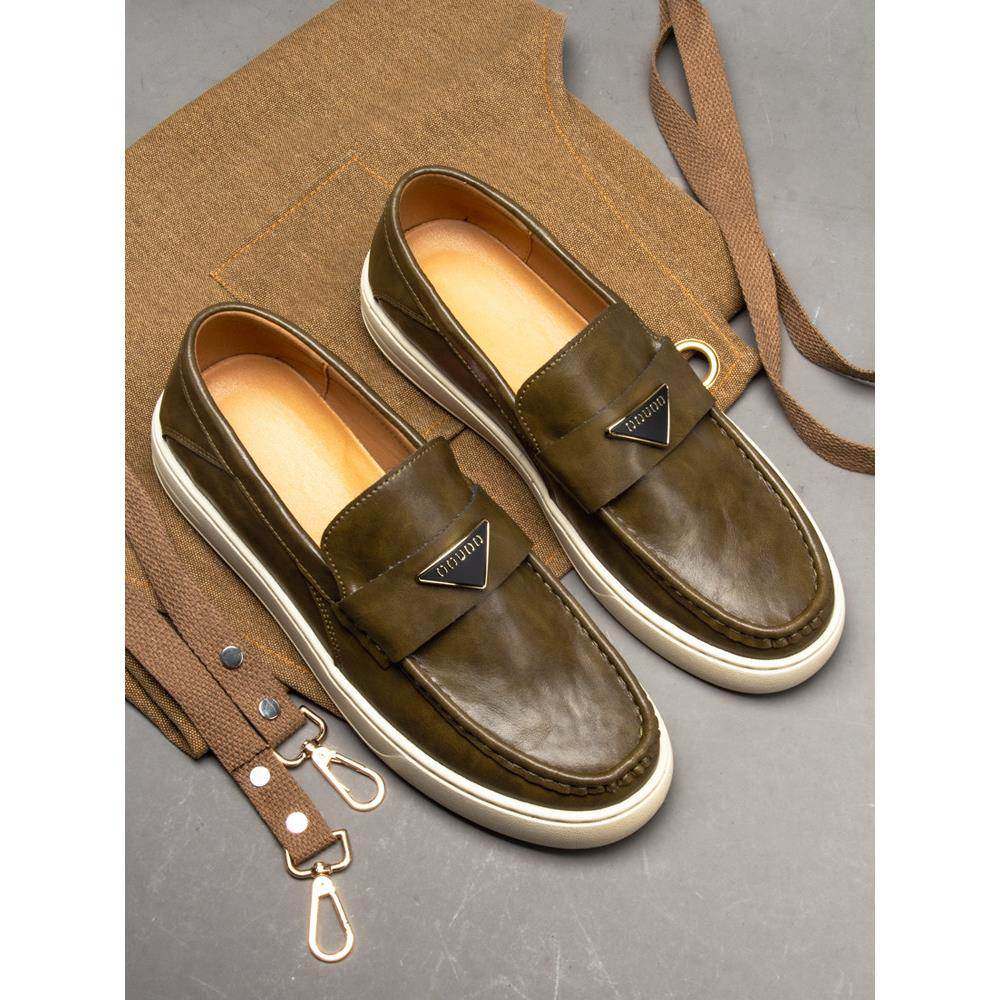 Ocnltiy英伦一脚蹬软底豆豆鞋男2025秋冬新款男鞋懒人真皮乐福鞋,流行男鞋,乐福鞋（豆豆鞋）,淘宝优惠券,粉丝福利购,淘宝优惠卷