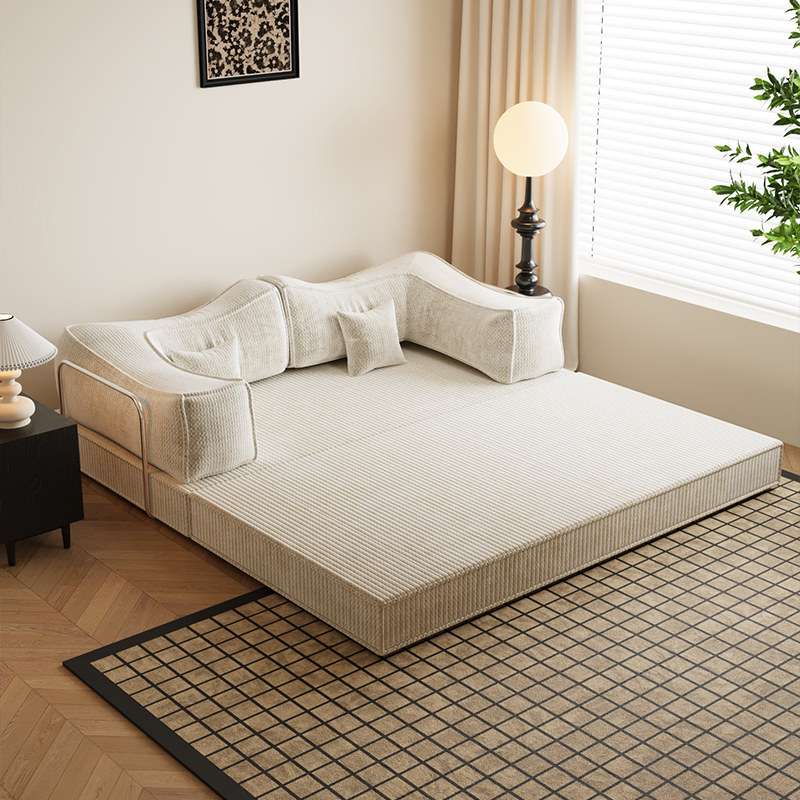 模块布艺海绵压缩沙发床折叠两用新款客厅房间双人三人懒人榻榻米