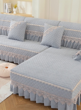 雪尼尔沙发套罩四季通用定制座欧新中式三坐一贵妃全包新款沙发垫