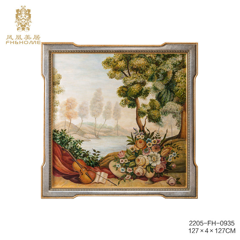 凤凰美居欧式彩绘风景挂画客厅大堂玄关挂画装饰画壁画