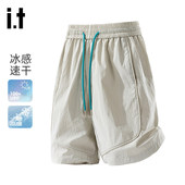 男士 it：izzue官方休闲短裤 潮流通抗皱耐磨防水直筒裤 夏季 男款