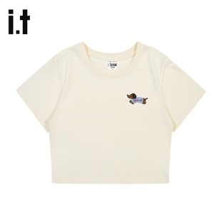 潮流透气柔软休闲半袖 夏季 上衣女6M T恤女款 it：izzue官方圆领短袖