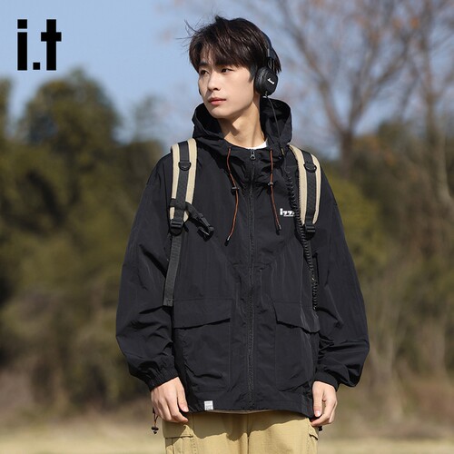 itizzue男款透气连帽防晒衣