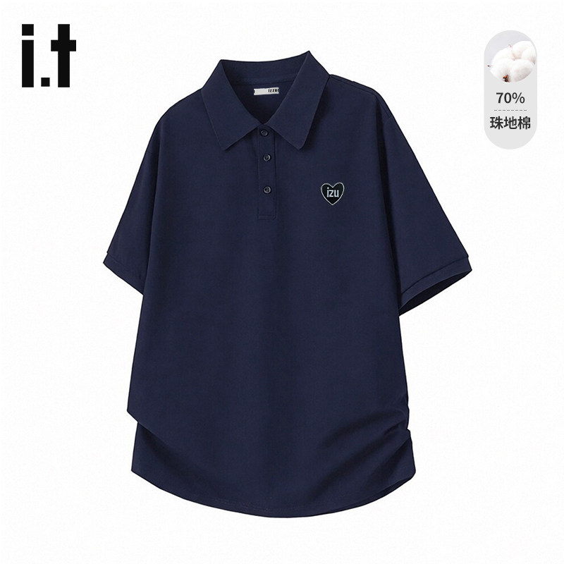 izzue夏季男翻领短袖POLO衫耐磨