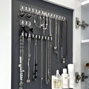 镜柜门后首饰收纳挂架壁挂式 挂钩展示架饰品项炼架子化妆室置物架