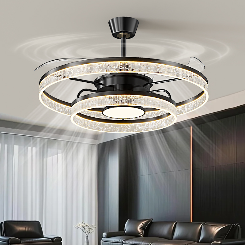 吊扇灯吊扇灯隐形客厅灯轻奢高级感意式极简客厅主灯全屋灯具套餐