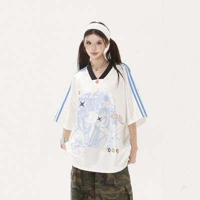 美式复古千禧年Y2K二次元短袖
