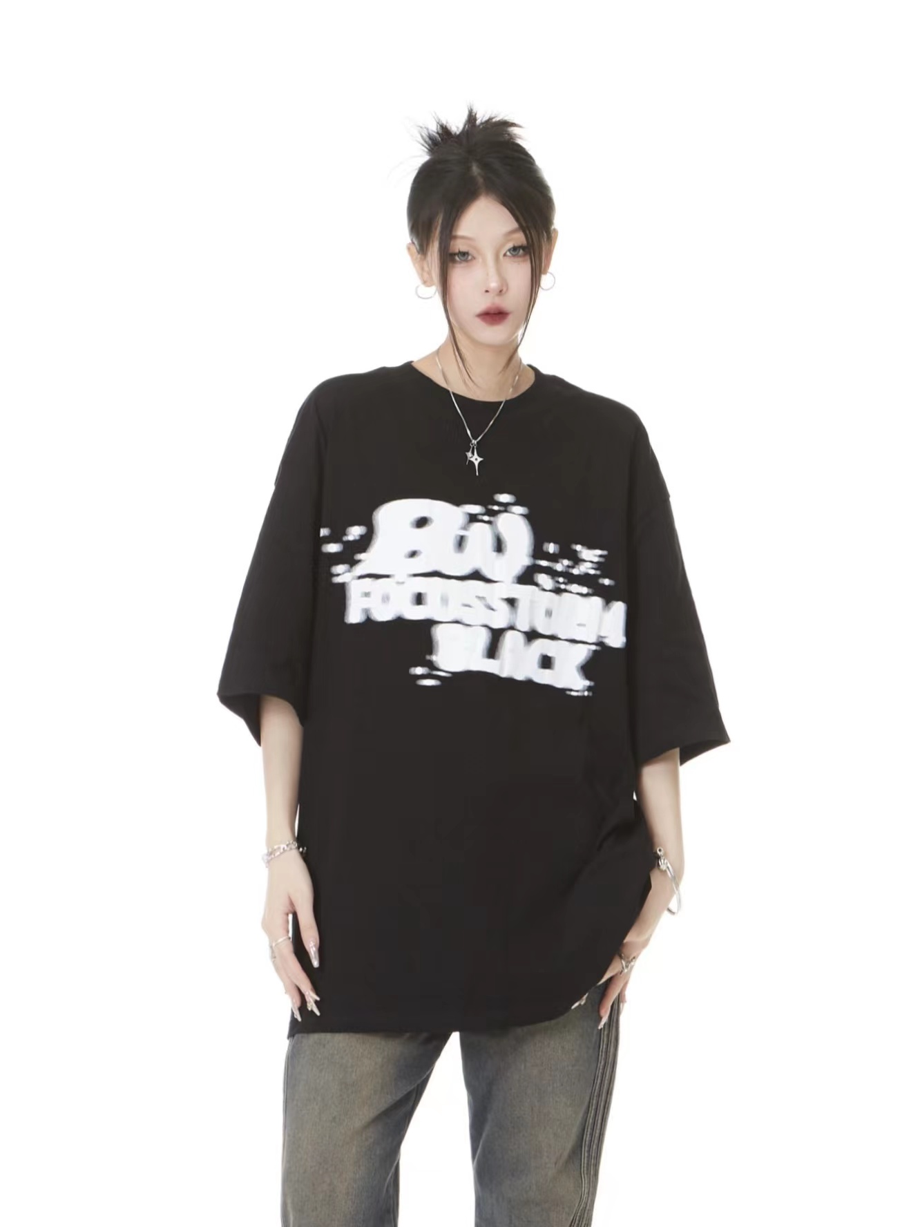 美式复古oversize棉男女短袖T恤