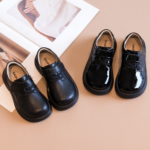 童鞋男童女童皮鞋软底真皮演出鞋