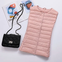 2018 mới xuống nhẹ vest nữ vest ngắn Hàn Quốc size lớn cổ tròn vest mỏng áo khoác mỏng - Áo vest thiết kế thời trang nữ