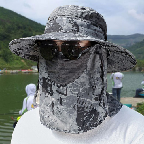 欢瑾渔夫帽户外防晒男夏季大檐潮