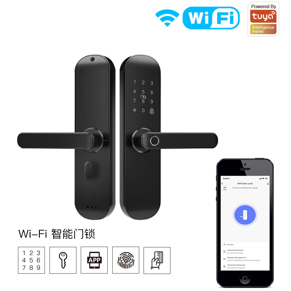 wifi涂鸦智能家居防盗门锁app定时语音遥控安防指纹锁智能门锁