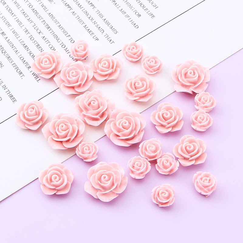 粉嫩玫瑰花 奶油胶手机壳树脂饰品配件diy材料包手工自制