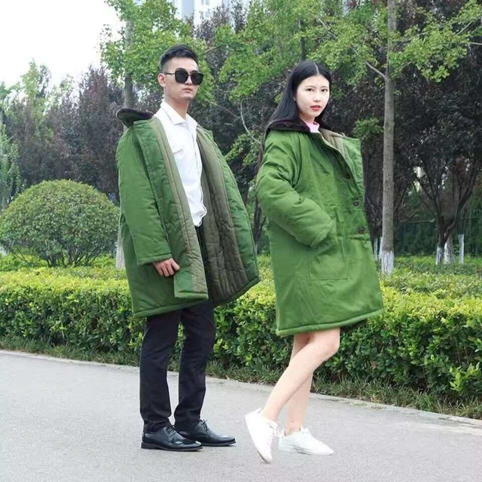 新款军大衣男女同款冬季加厚长款棉衣工作冷库防寒服东北大黄棉袄