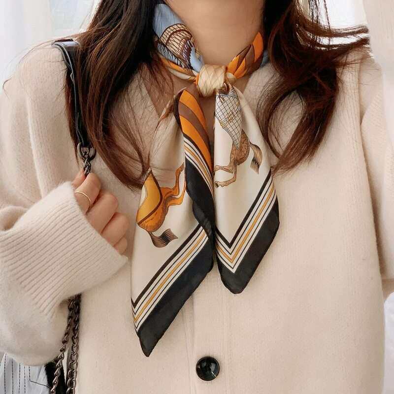 70方巾丝巾法式女高级感scarf百搭2025新款搭配村衫领巾围巾