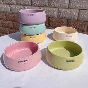 韩国bridge dog小收口碗可爱猫咪狗狗水碗食盆卡通陶瓷宠物碗家用