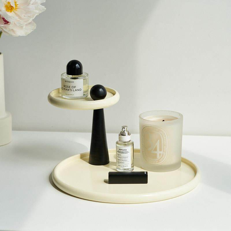 莫语 原创设计桌面双层整理置物架 木质化妆品首饰ins风收纳托 托