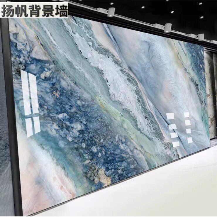 竹木纤维仿大理石纹碳晶板电视背景墙集成墙板北欧轻奢酒店防撞板