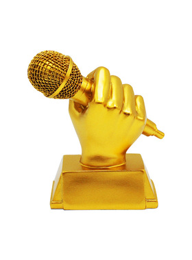 金话筒比赛奖杯音乐主持演讲大赛纪念品树脂商务礼品造型