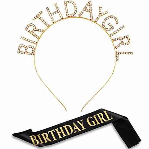 欧美热销生日派对礼仪带 水钻birthday girl生日女孩发箍肩带套装