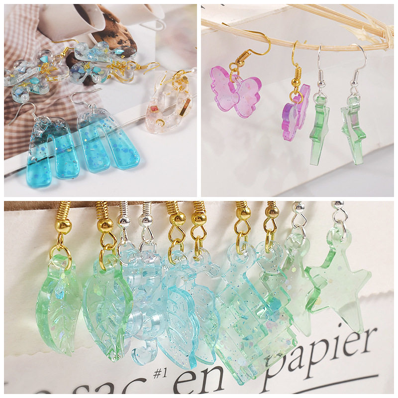 28款滴胶diy模具吊坠耳坠水滴饰品挂坠几何耳环树脂硅胶模具