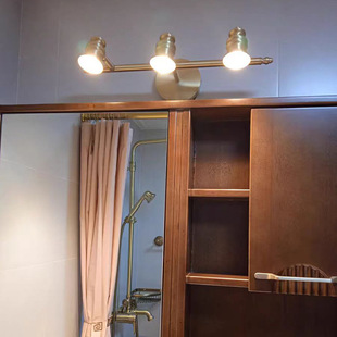 复古全铜浴室装 饰画镜前灯卫生间led防水洗漱镜卧室床头灯具镜子