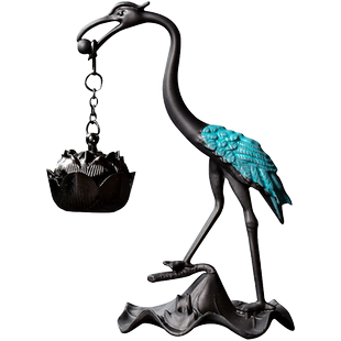 碌心 中式仙鹤衔福香炉悬挂调式盘香小香炉 家用线香香插薰香摆件