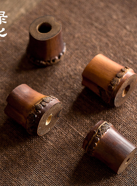 碌心 老竹盖置 竹根茶壶盖托 竹制紫砂壶盖 茶碗盖碗盖置茶道配件