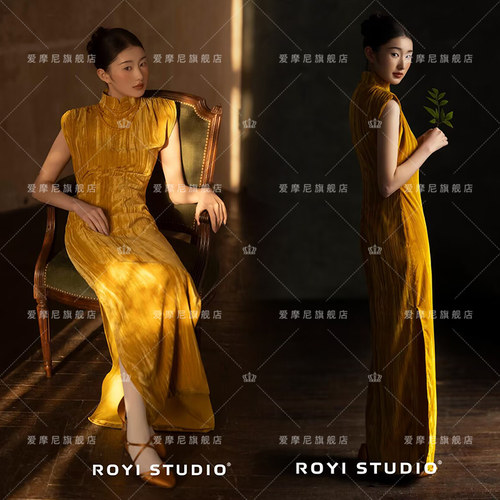 影楼主题室内古法新中式复古旗袍时尚高级感肖像写真摄影服饰