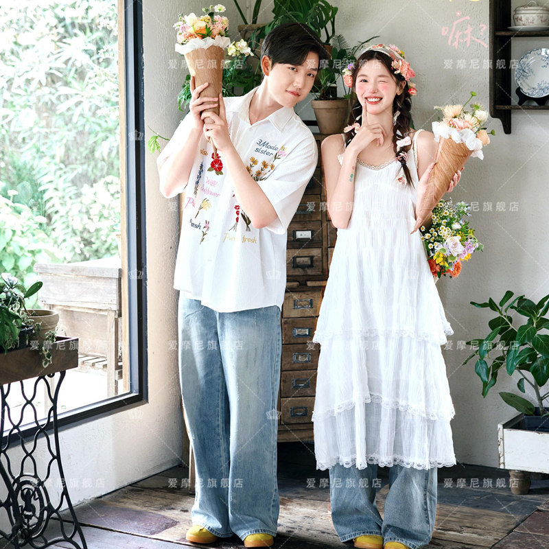 影楼拍照主题摄影情侣服装韩系小清新氛围感森系小众婚纱照摄影服