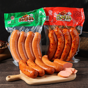 蒜味肠香肠400克 袋蒜味火腿肠香辣味烤肠蒜香即食野餐下酒菜零食