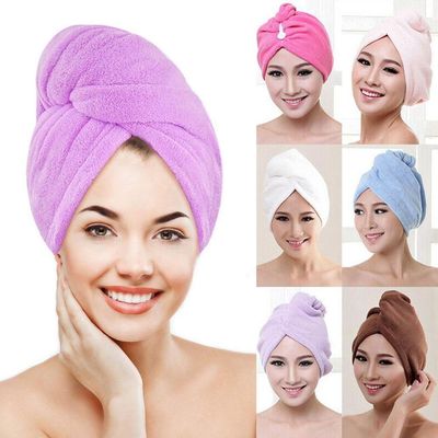 1PC Microfiber Hair Fast Drying Dryer Towel Bath Wrap Hat Qu