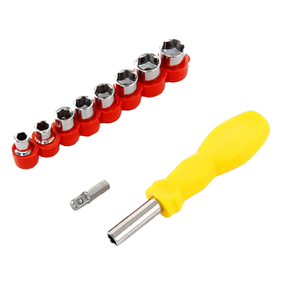 小套筒扳手套装万能T型外六角多功能工具万用套管头10mm板手家用